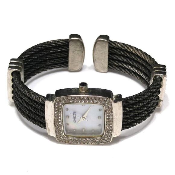 Vintage Chico's Cuff Watch Rhinestones, Needs Battery, 6 1/2 Inches - Picture 6 of 14